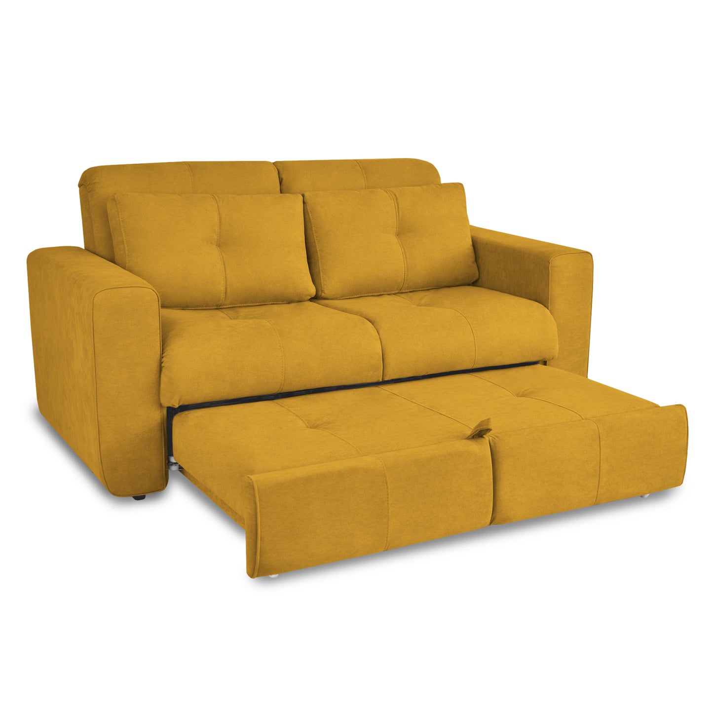 SOFA CAMA BOURBON 1.40 MICROFIBRA MOSTAZA