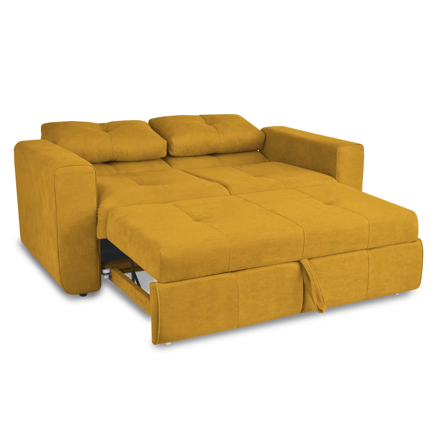 SOFA CAMA BOURBON 1.40 MICROFIBRA MOSTAZA