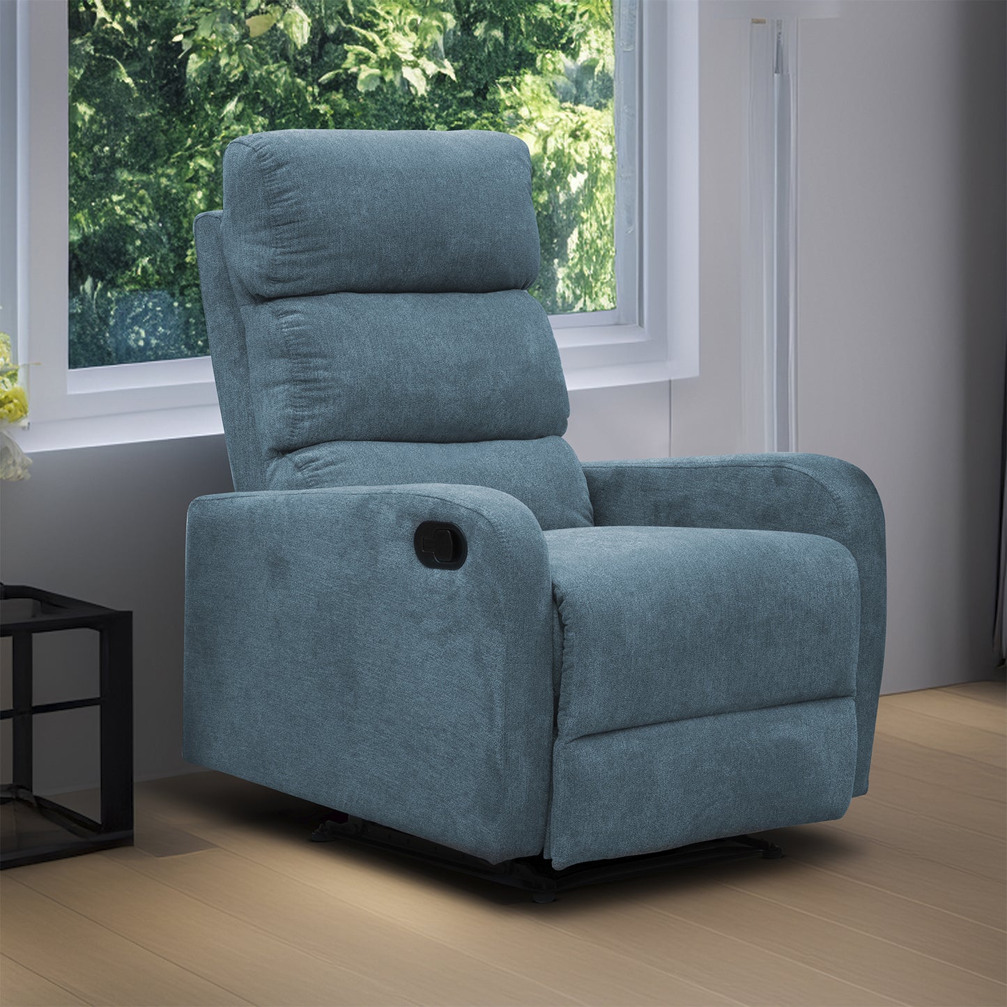 SILLA RECLINABLE ESTÁTICA PEKIN 1 PUESTO MICROFIBRA INDIGO
