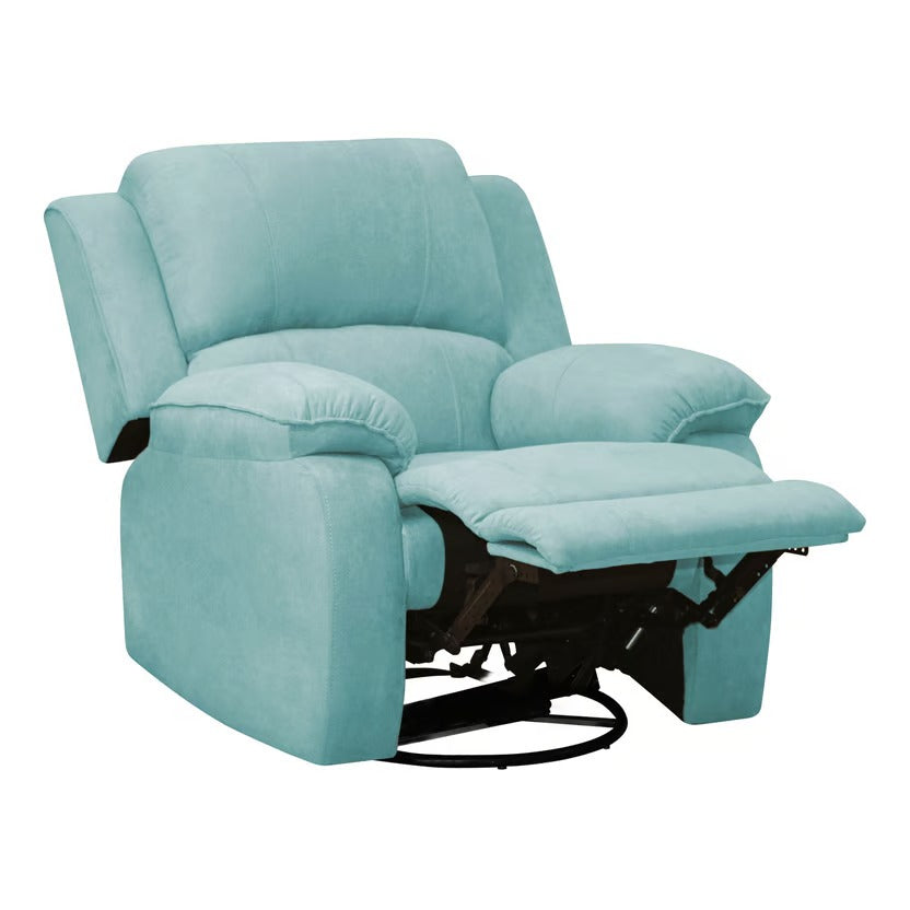 SILLA RECLINABLE MECEDORA GIRATORIA TOKIO MICROFIBRA. AQUA