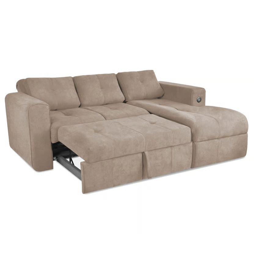 Sofá cama rinconero bourbon microfibra camel
