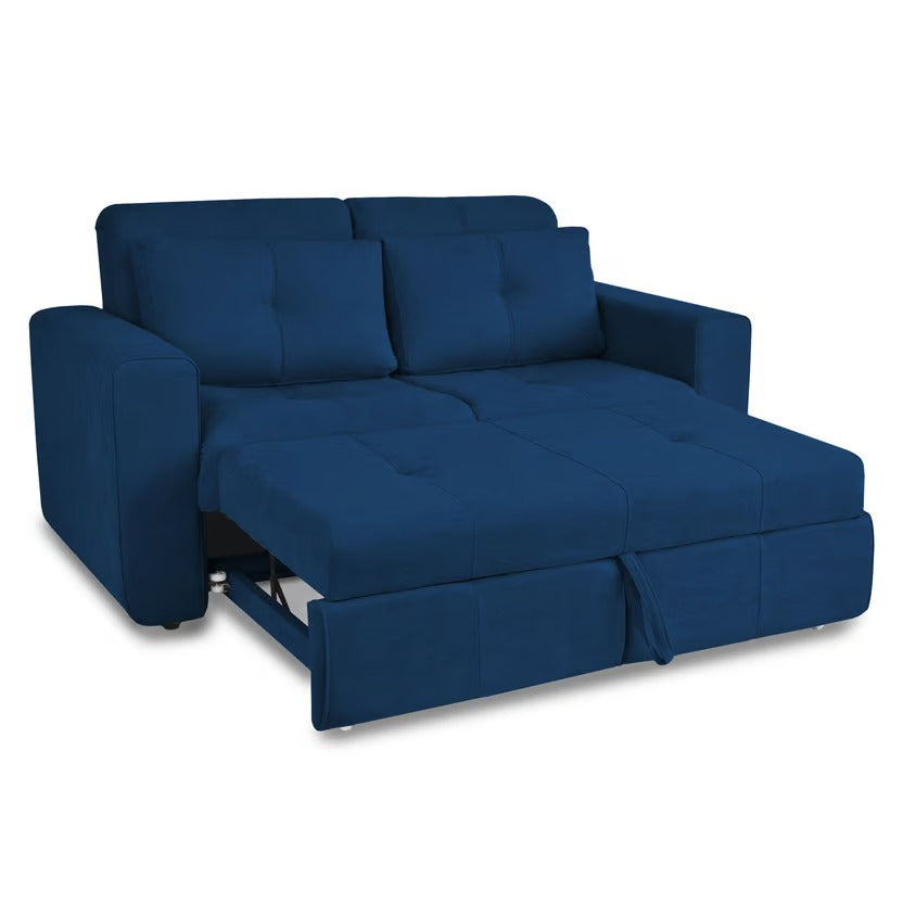 SOFA CAMA BOURBON 1.10 MICROFIBRA AZUL