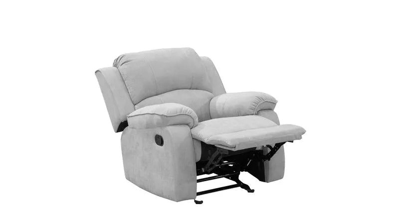 SILLA RECLINABLE MECEDORA BROOKLYN MICROFIBRA. PLATA