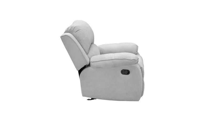 Silla reclinable mecedora brooklyn microfibra plata