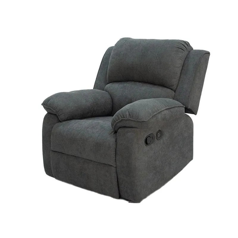 SILLA RECLINABLE MECEDORA BROOKLYN MICROFIBRA. GRIS PLOMO