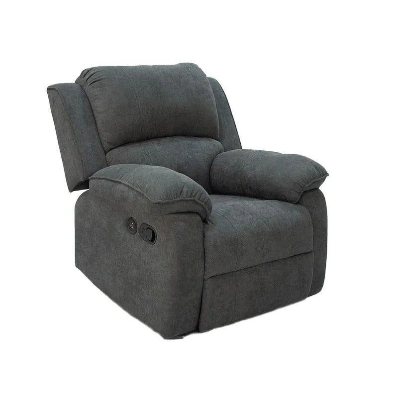 Silla reclinable mecedora brooklyn microfibra gris plomo