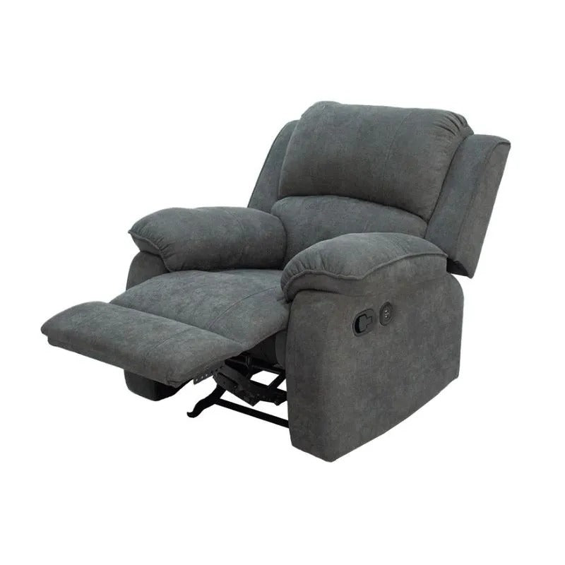 SILLA RECLINABLE MECEDORA BROOKLYN MICROFIBRA. GRIS PLOMO
