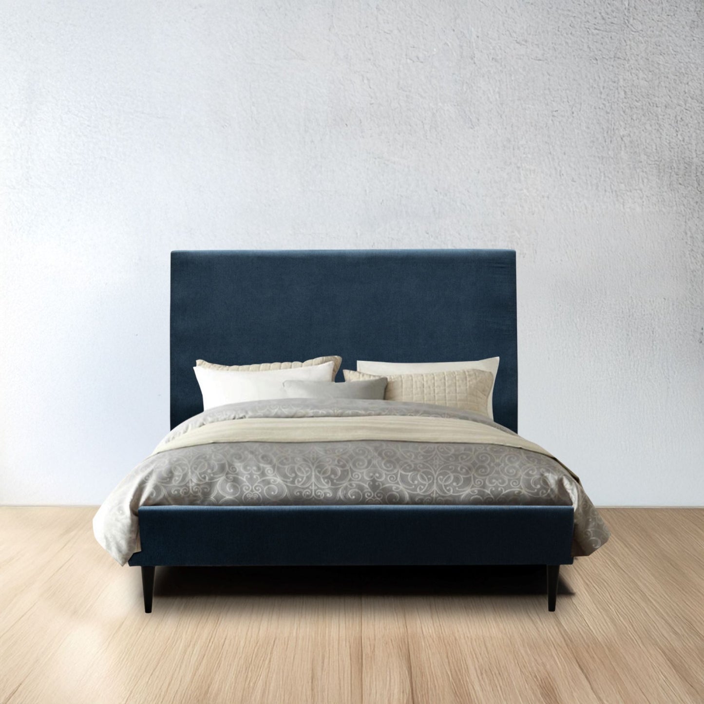 CAMA TAPIZADA BERLIN 140X190 ZULIA AZUL