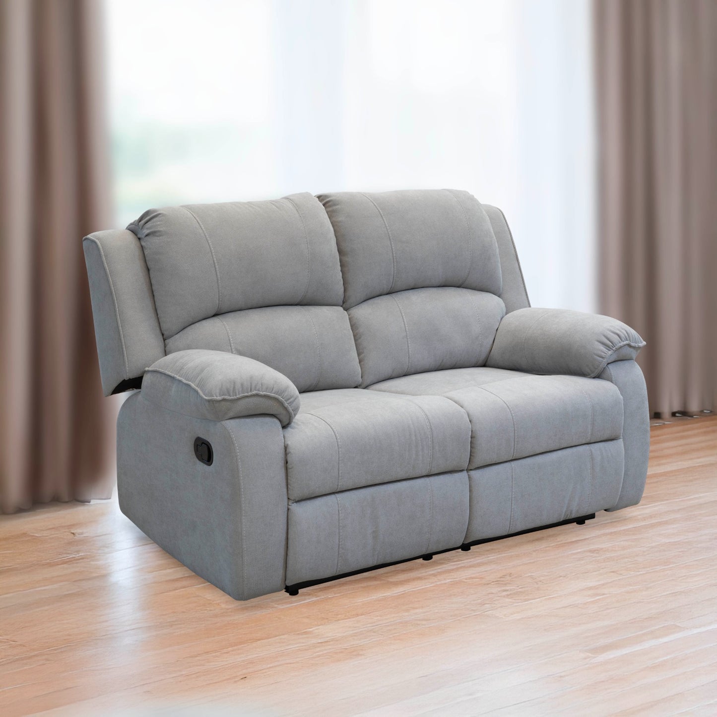 SOFA REC BROOKLYN 2 PTOS ESTATICO USB MICROFIBRA PLATA
