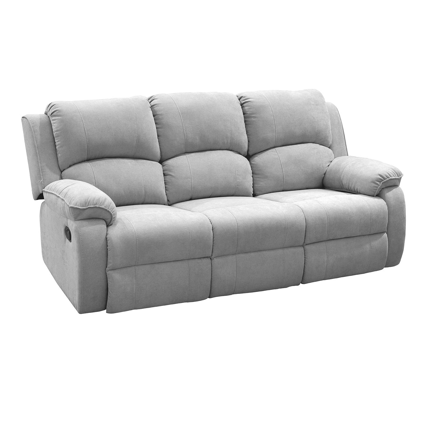 SOFA REC BROOKLYN 3 PTOS ESTATICO USB MICROFIBRA PLATA