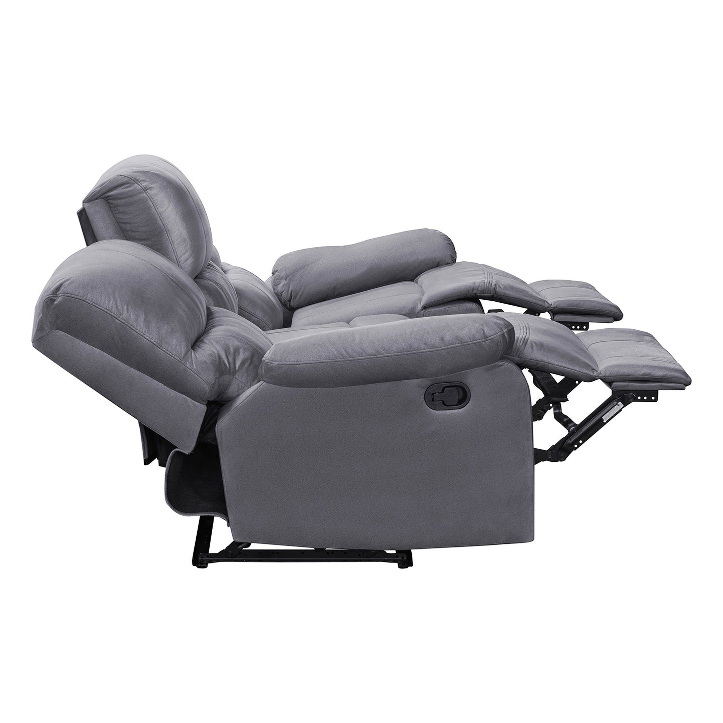 SOFA RECLINABLE GALL 3 PUESTOS MICROFIBRA GRIS PLOMO