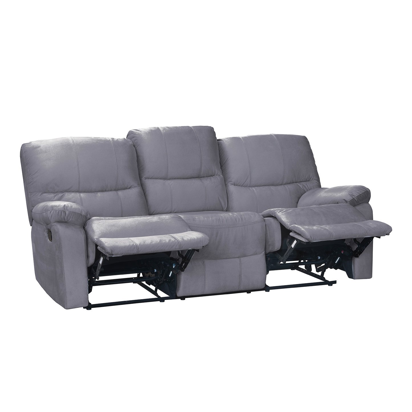 SOFA RECLINABLE GALL 3 PUESTOS MICROFIBRA GRIS PLOMO