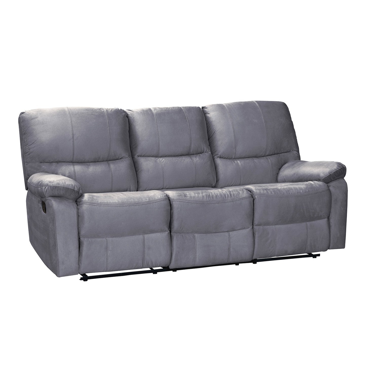 SOFA RECLINABLE GALL 3 PUESTOS MICROFIBRA GRIS PLOMO