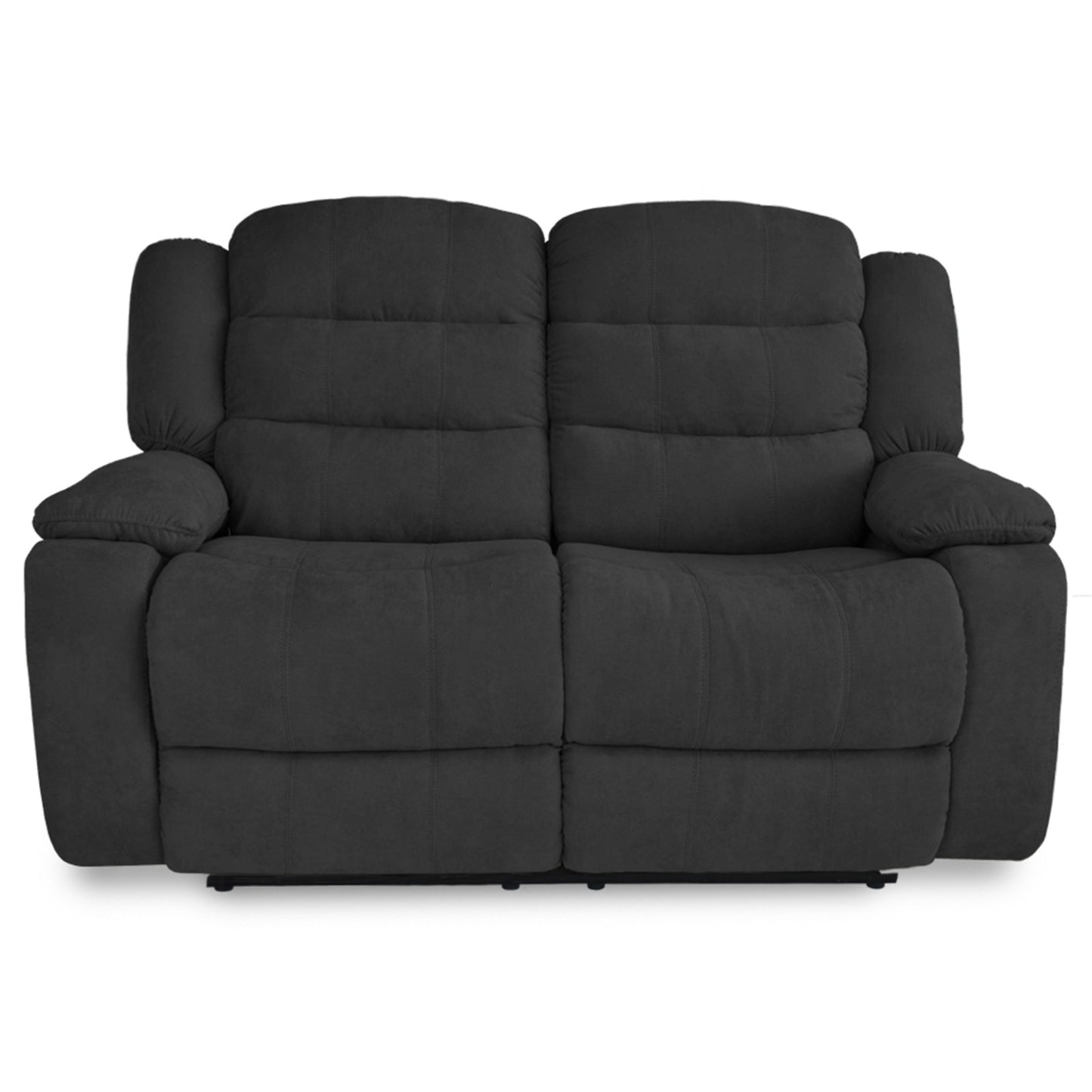 SOFA RECLINABLE GRAND 2 PUESTOS MICROFIBRA GRIS PLOMO