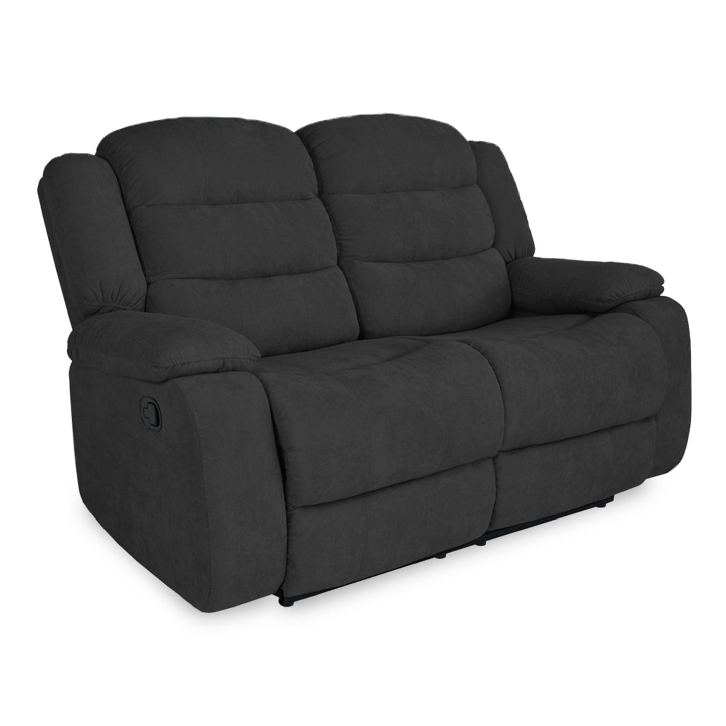 SOFA RECLINABLE GRAND 2 PUESTOS MICROFIBRA GRIS PLOMO