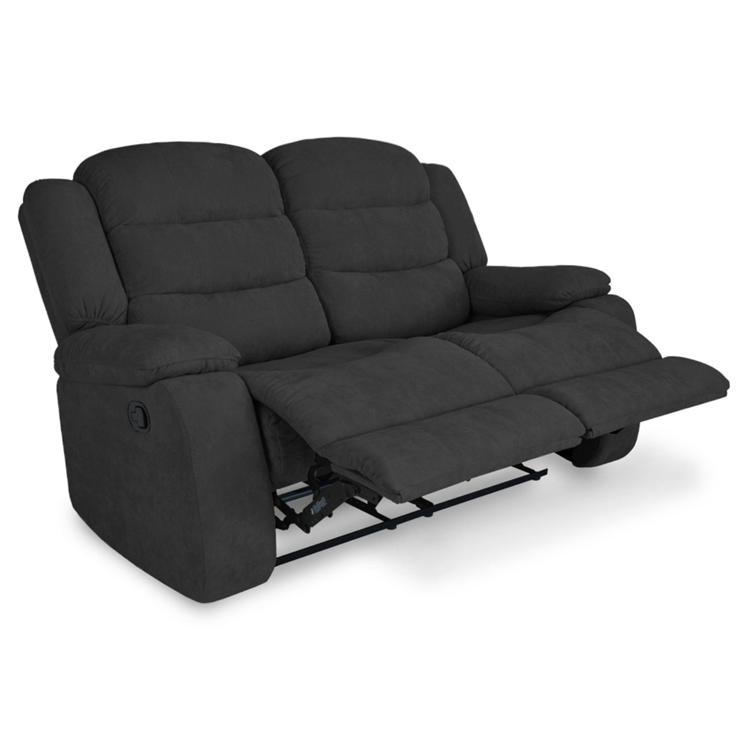 SOFA RECLINABLE GRAND 2 PUESTOS MICROFIBRA GRIS PLOMO