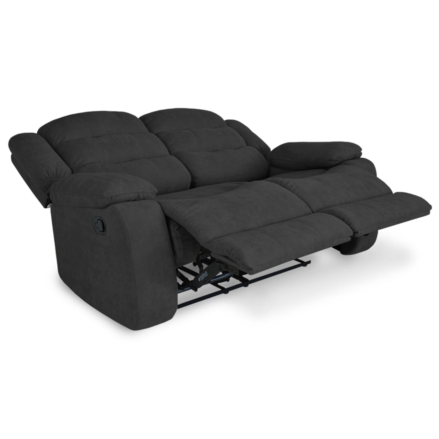 SOFA RECLINABLE GRAND 2 PUESTOS MICROFIBRA GRIS PLOMO