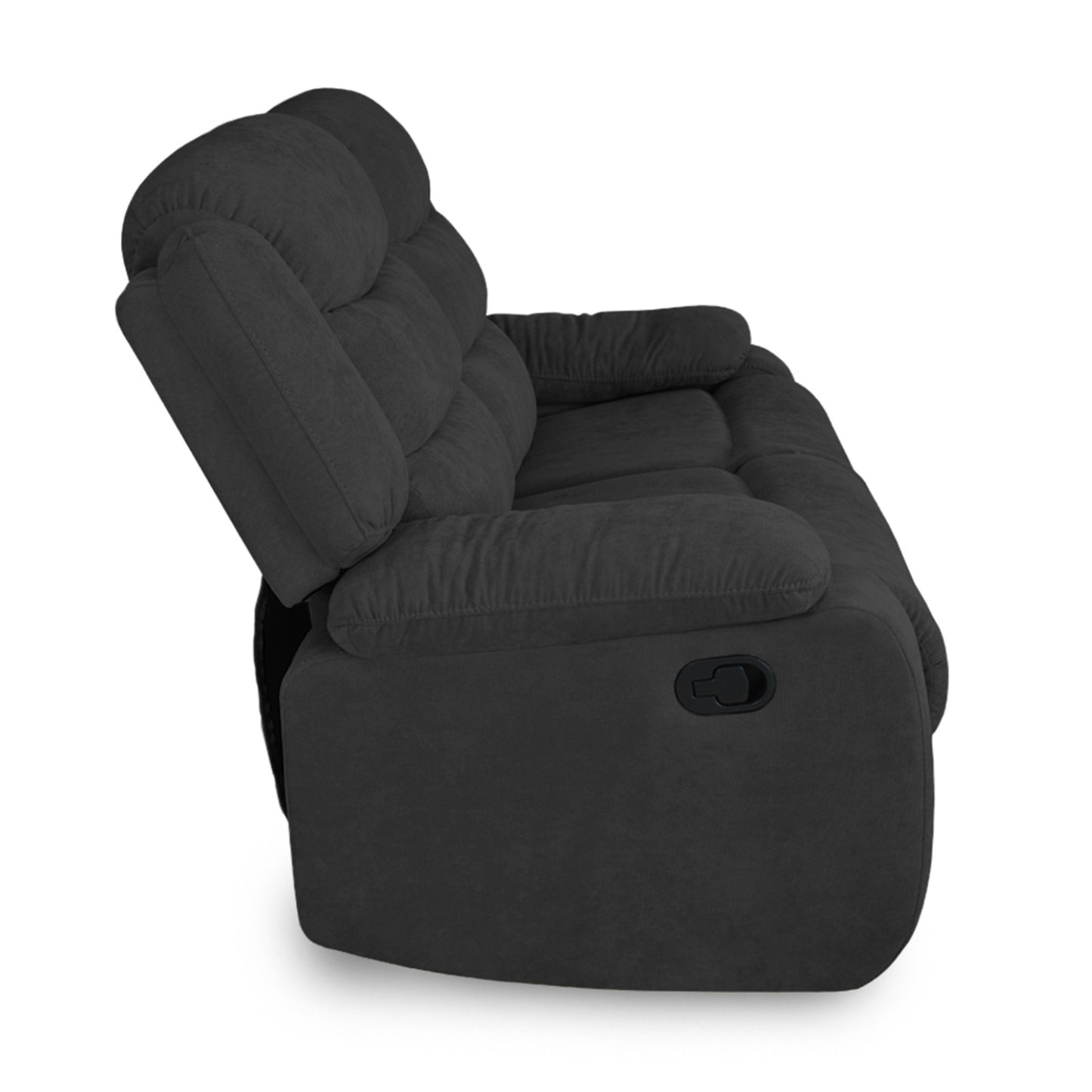 SOFA RECLINABLE GRAND 2 PUESTOS MICROFIBRA GRIS PLOMO