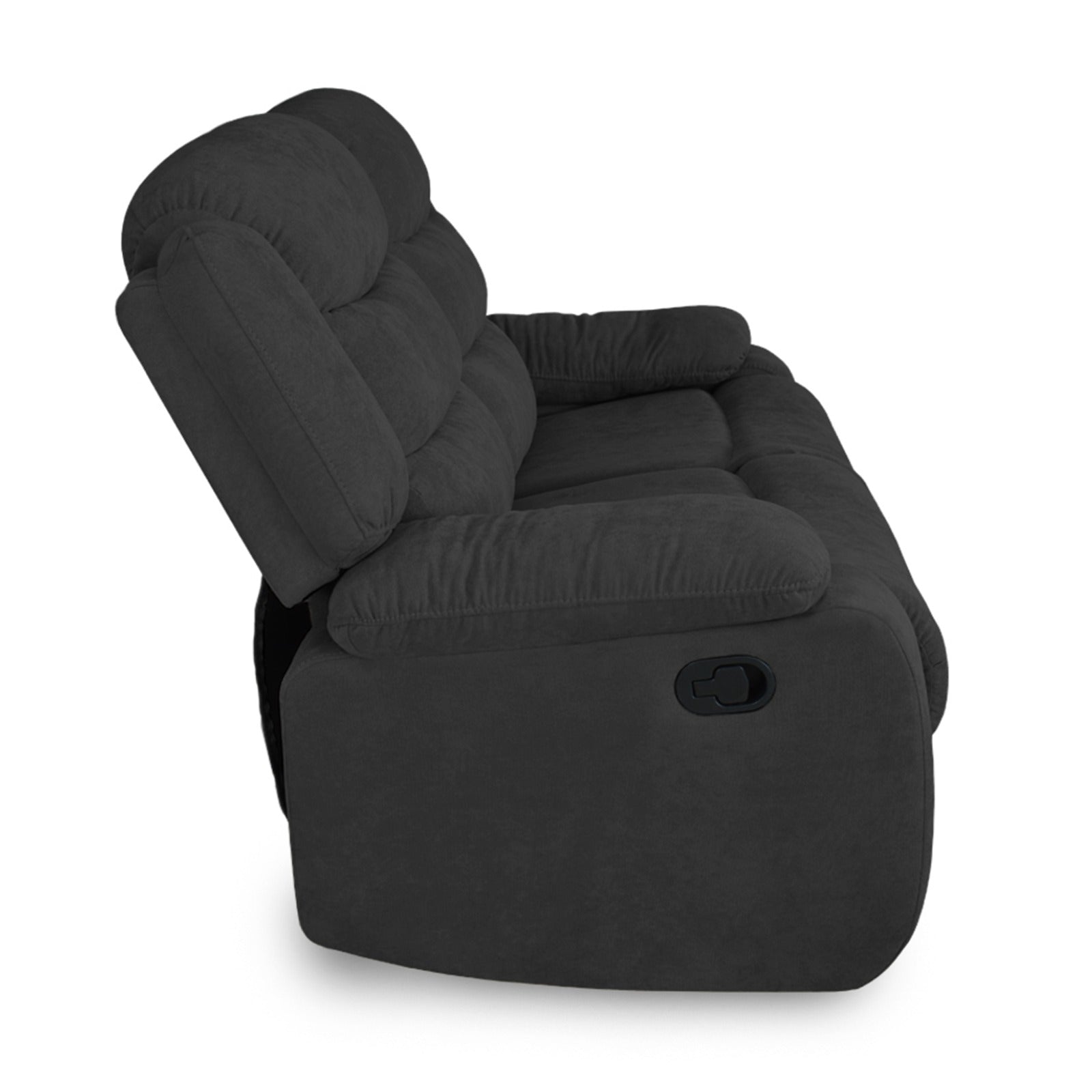 Sofá reclinable grand 2 puestos microfibra gris plomo