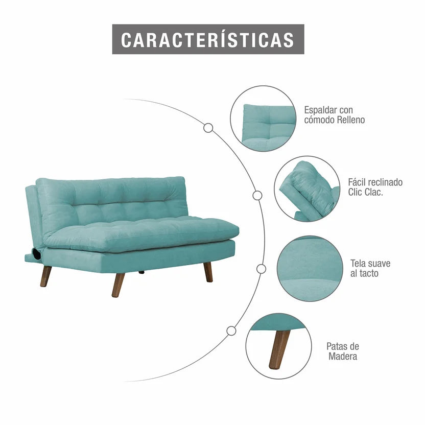 SOFA CAMA ZUR NATURAL MICROFIBRA AQUA