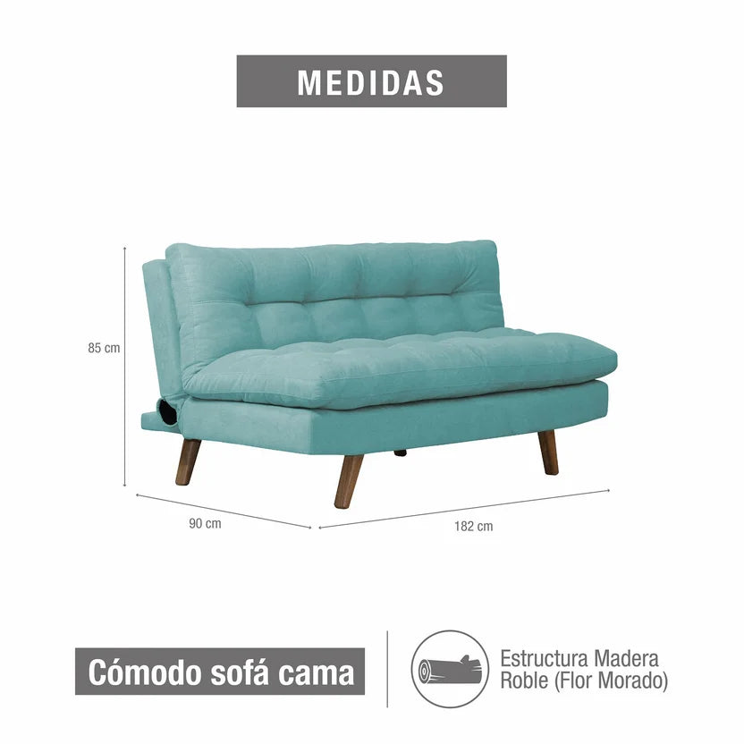 SOFA CAMA ZUR NATURAL MICROFIBRA AQUA