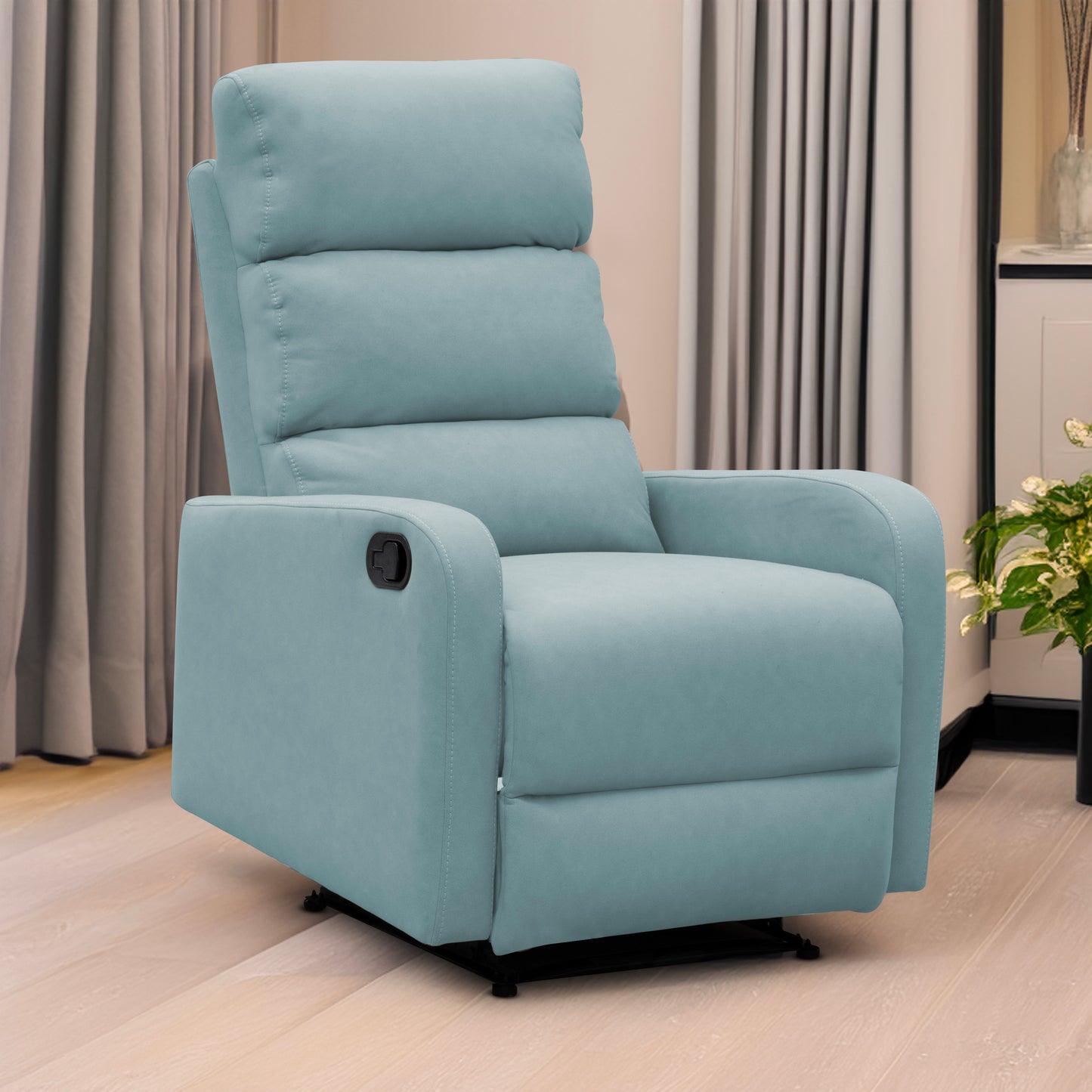 SILLA RECLINABLE ESTÁTICA PEKIN 1 PUESTO TIPO SINTETICO CELESTE