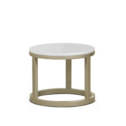 MESA CENTRO NOVA PEQUEÑA BLANCO PERLA CHAMPAN
