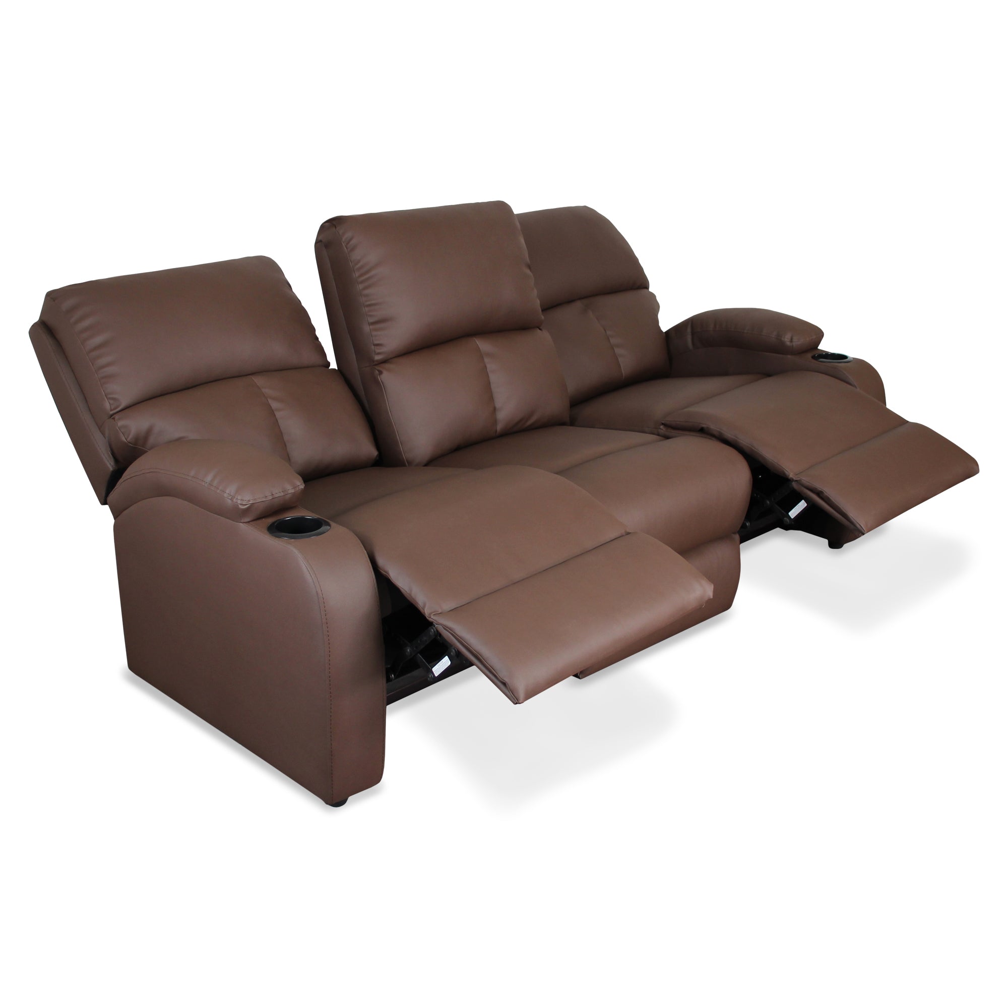 Sofa reclinable amber 3 puestos sintetico chocolate