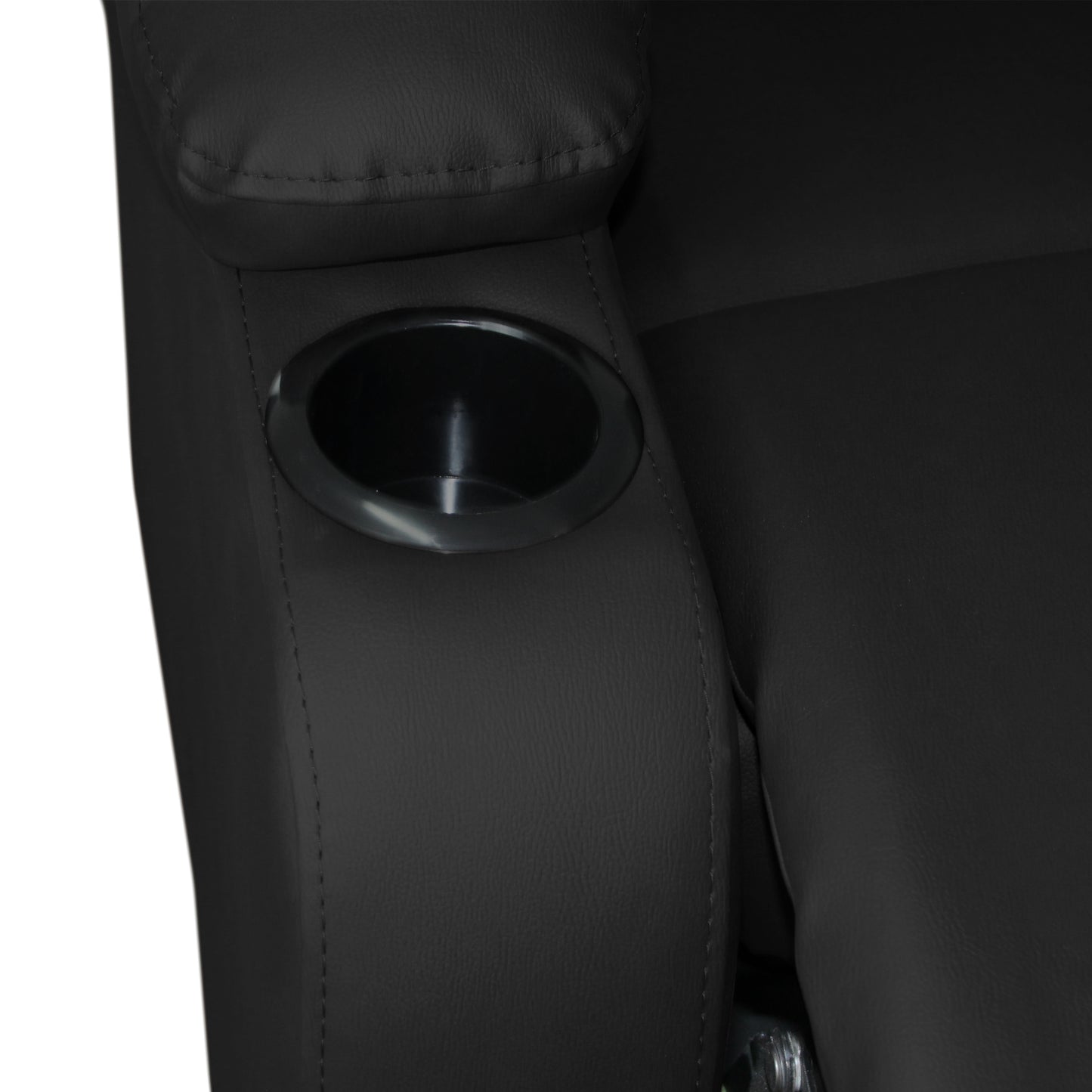 SOFA RECLINABLE AMBER 3 PUESTOS  SINTETICO NEGRO