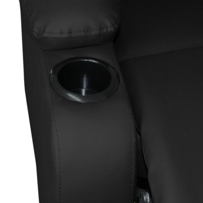SOFA RECLINABLE AMBER 3 PUESTOS  SINTETICO NEGRO