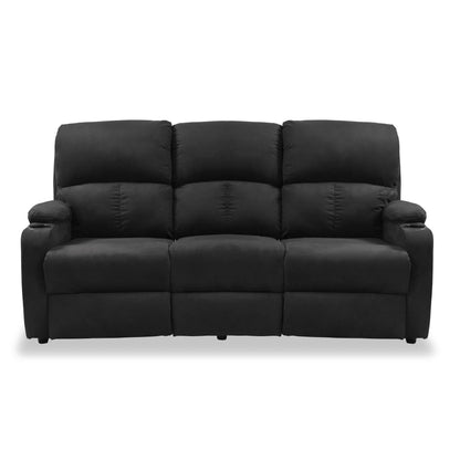 Sofa reclinable amber 3 puestos microfibra gris plomo