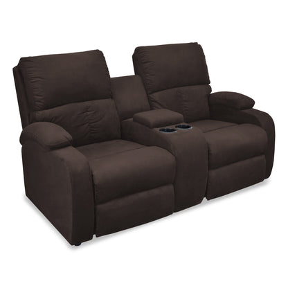 SOFA RECLINABLE AMBER  2P CONSOLA MICROFIBRA CHOCOLATE