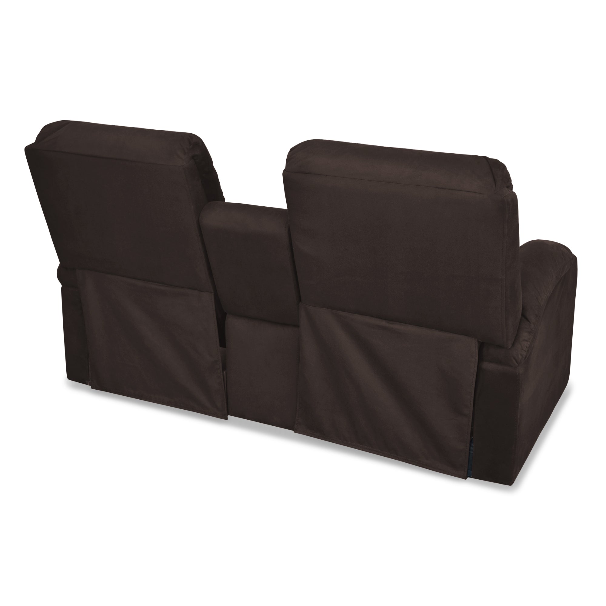 Sofa reclinable amber 2p consola microfibra chocolate