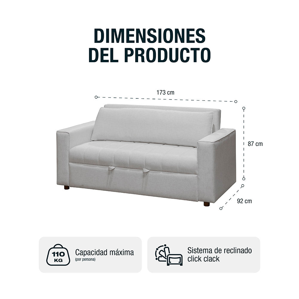 Sofá cama Soren 1.40 microfibra gris