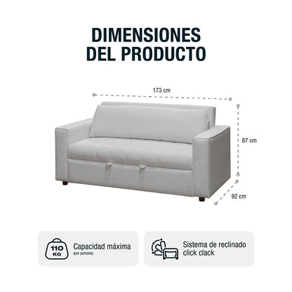 Sofá cama Soren 1.40 microfibra gris