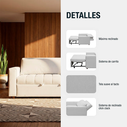 Sofá cama Soren 1.40 microfibra gris