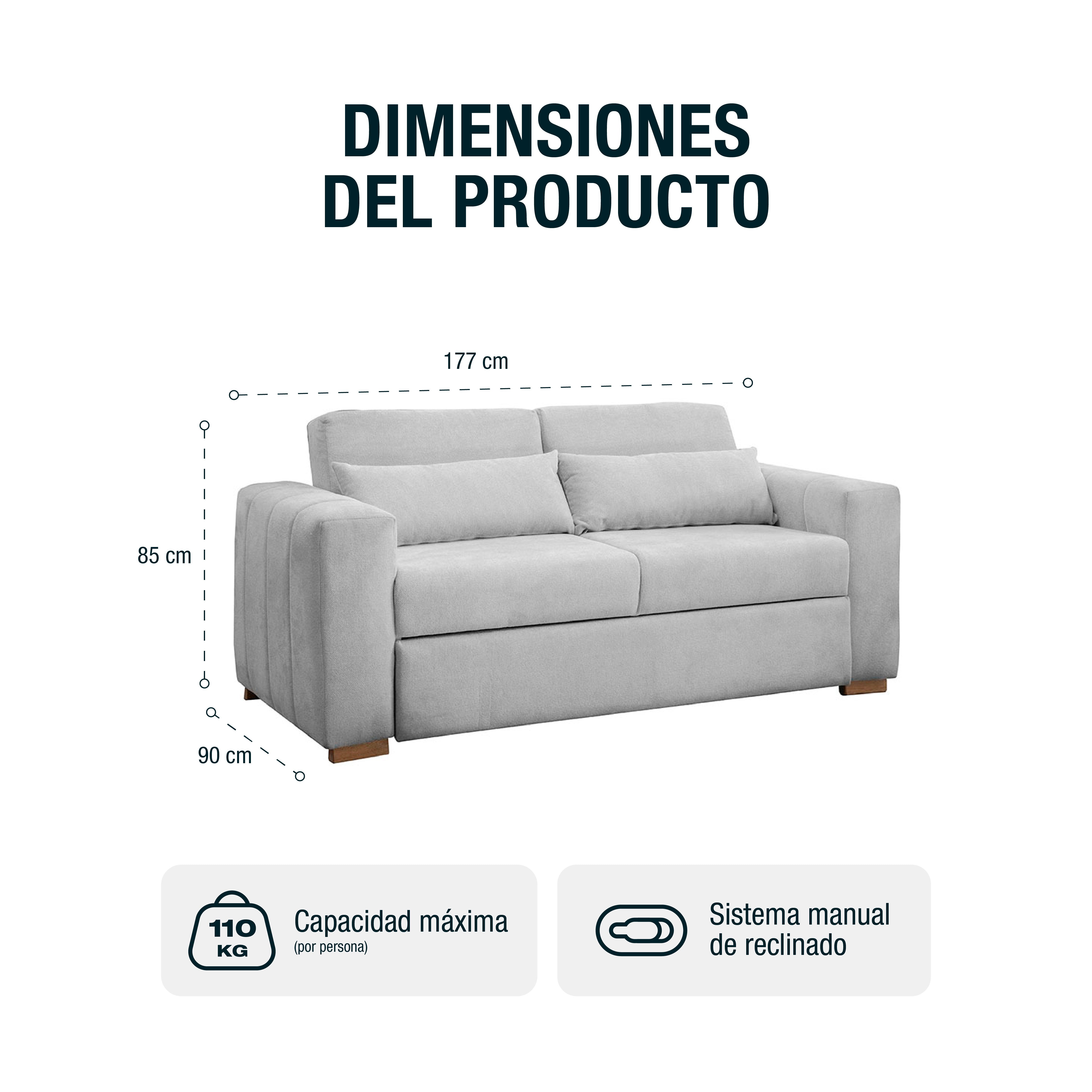 Sofá cama Olwen 1.40 Microfibra Alumino