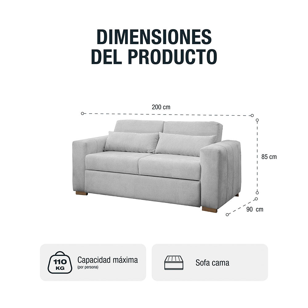 Sofá cama Olwen 1.60 Microfibra Alumino