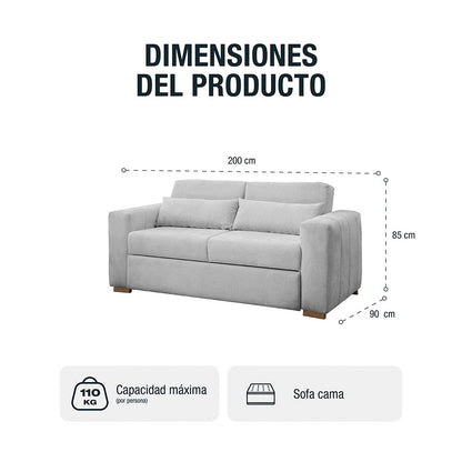 Sofá cama Olwen 1.60 Microfibra Alumino