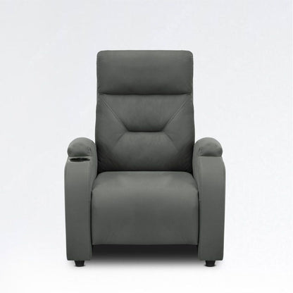 SILLA RECLINABLE LOGAN 1 PUESTO ESTATICO TIPO SINTETICO GRIS PLOMO