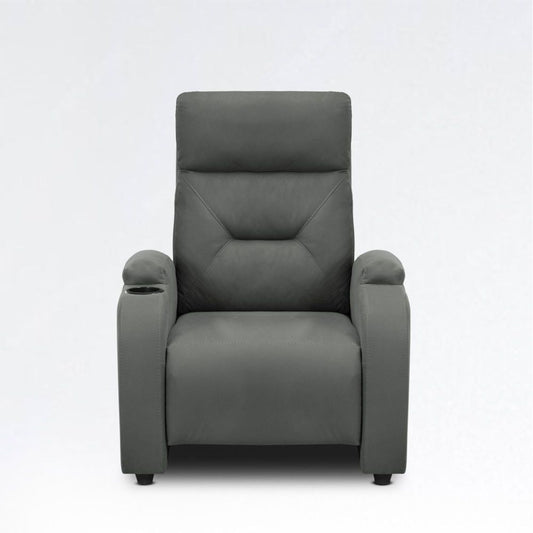 SILLA RECLINABLE LOGAN 1 PUESTO ESTATICO TIPO SINTETICO GRIS PLOMO