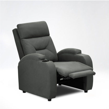 SILLA RECLINABLE LOGAN 1 PUESTO ESTATICO TIPO SINTETICO GRIS PLOMO