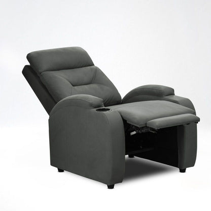 SILLA RECLINABLE LOGAN 1 PUESTO ESTATICO TIPO SINTETICO GRIS PLOMO