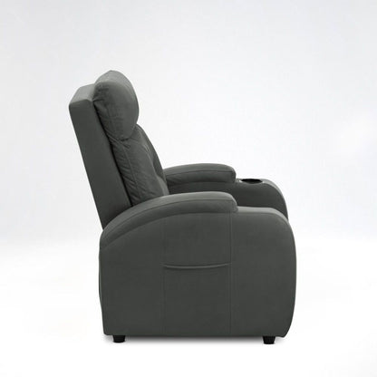 SILLA RECLINABLE LOGAN 1 PUESTO ESTATICO TIPO SINTETICO GRIS PLOMO