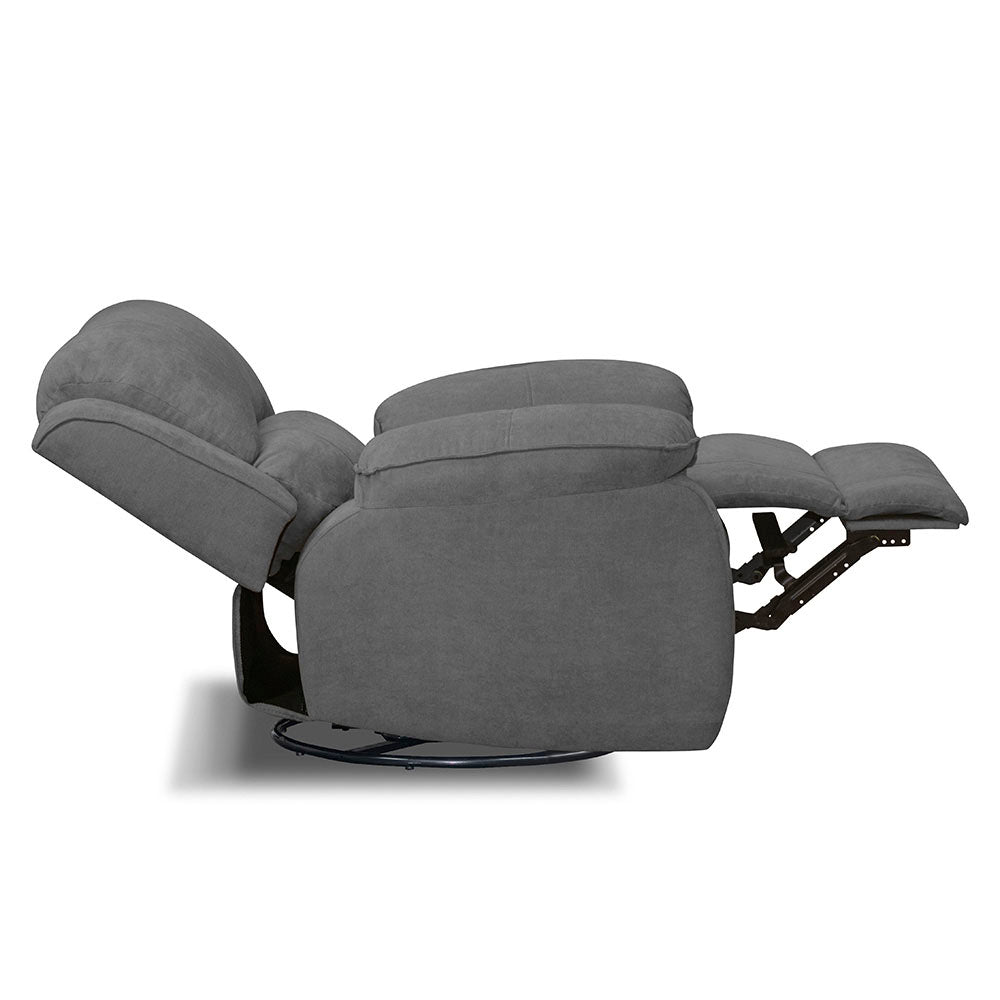 Silla reclinable mecedora giratoria tokio microfibra gris plomo