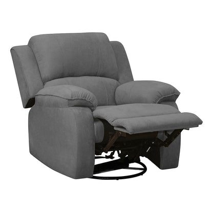 Silla reclinable mecedora giratoria tokio microfibra gris plomo