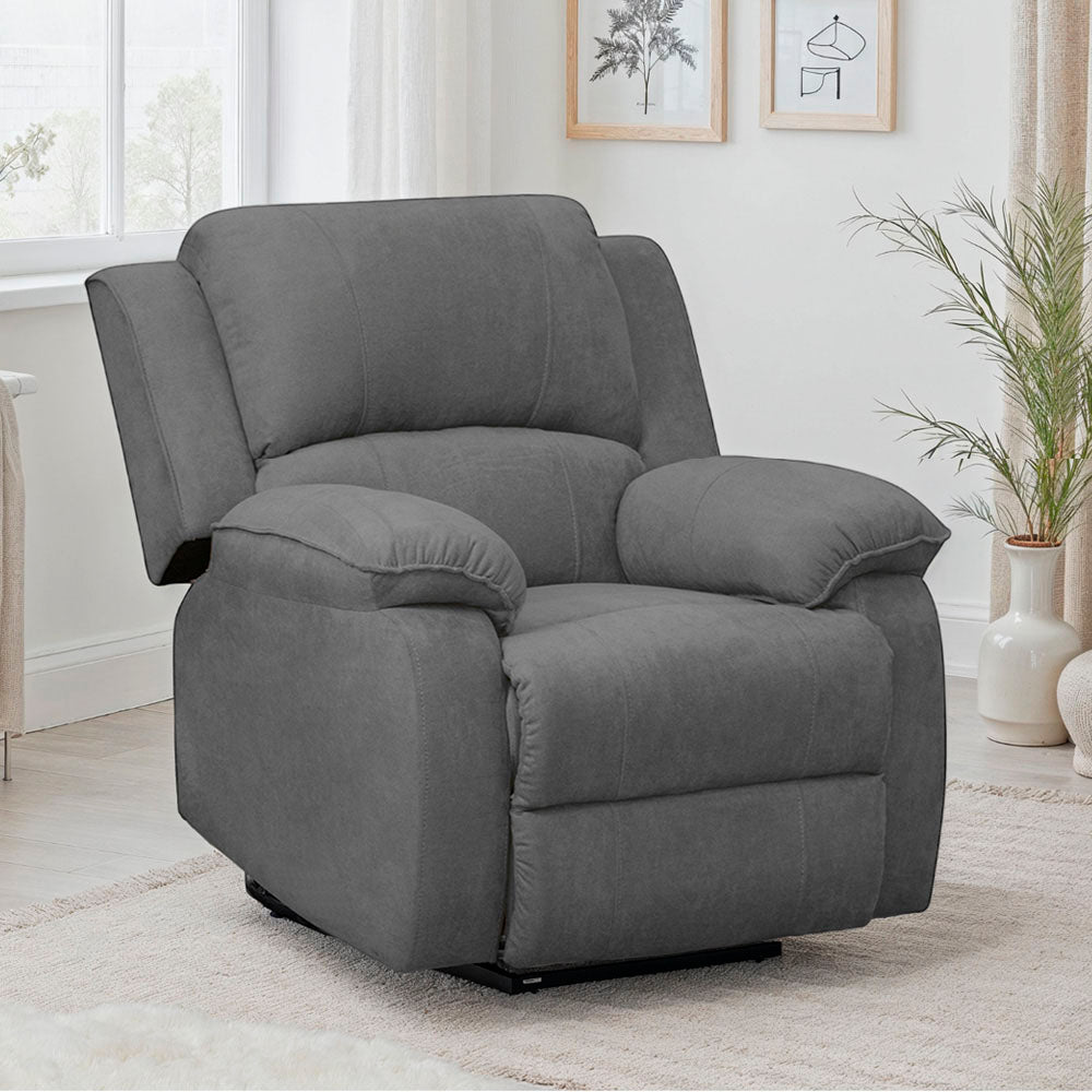 Silla reclinable mecedora giratoria tokio microfibra gris plomo