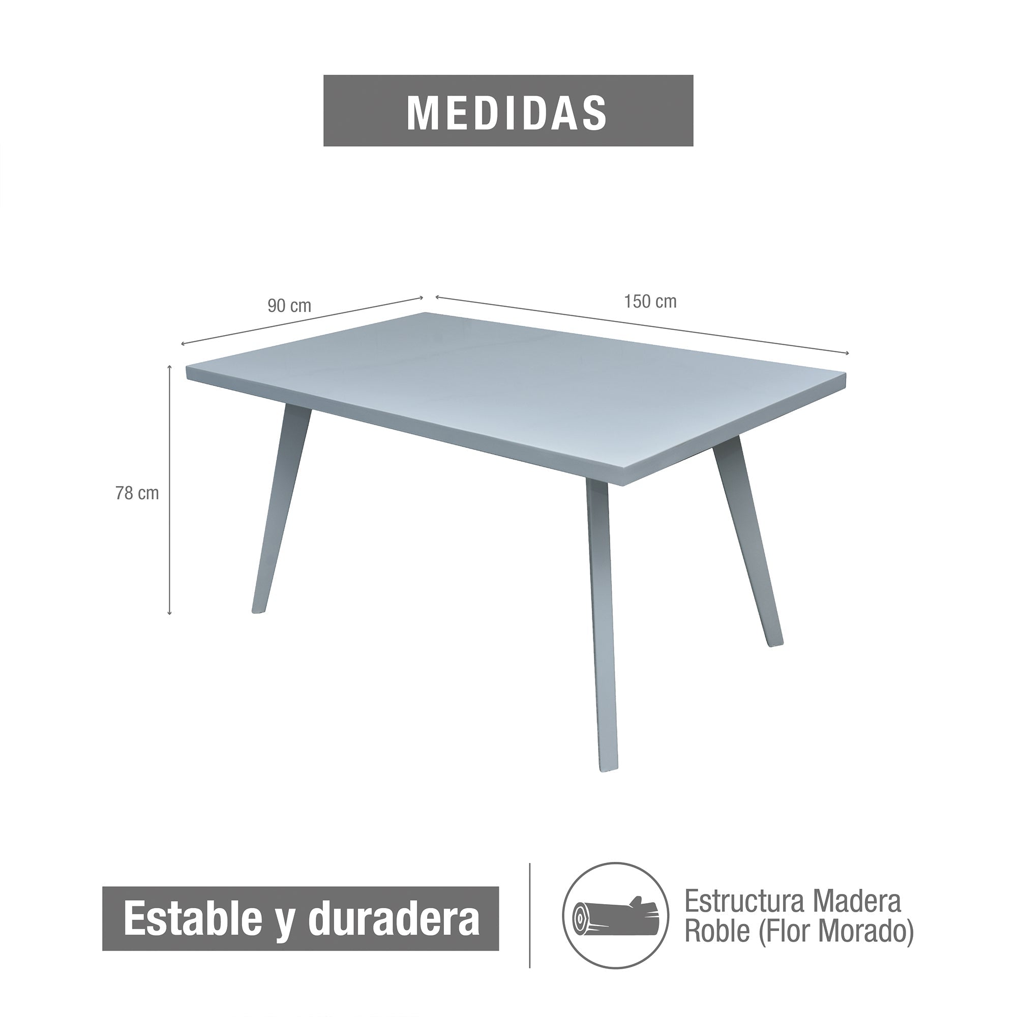 Mesa comedor 6 puestos seul blanco - blanco