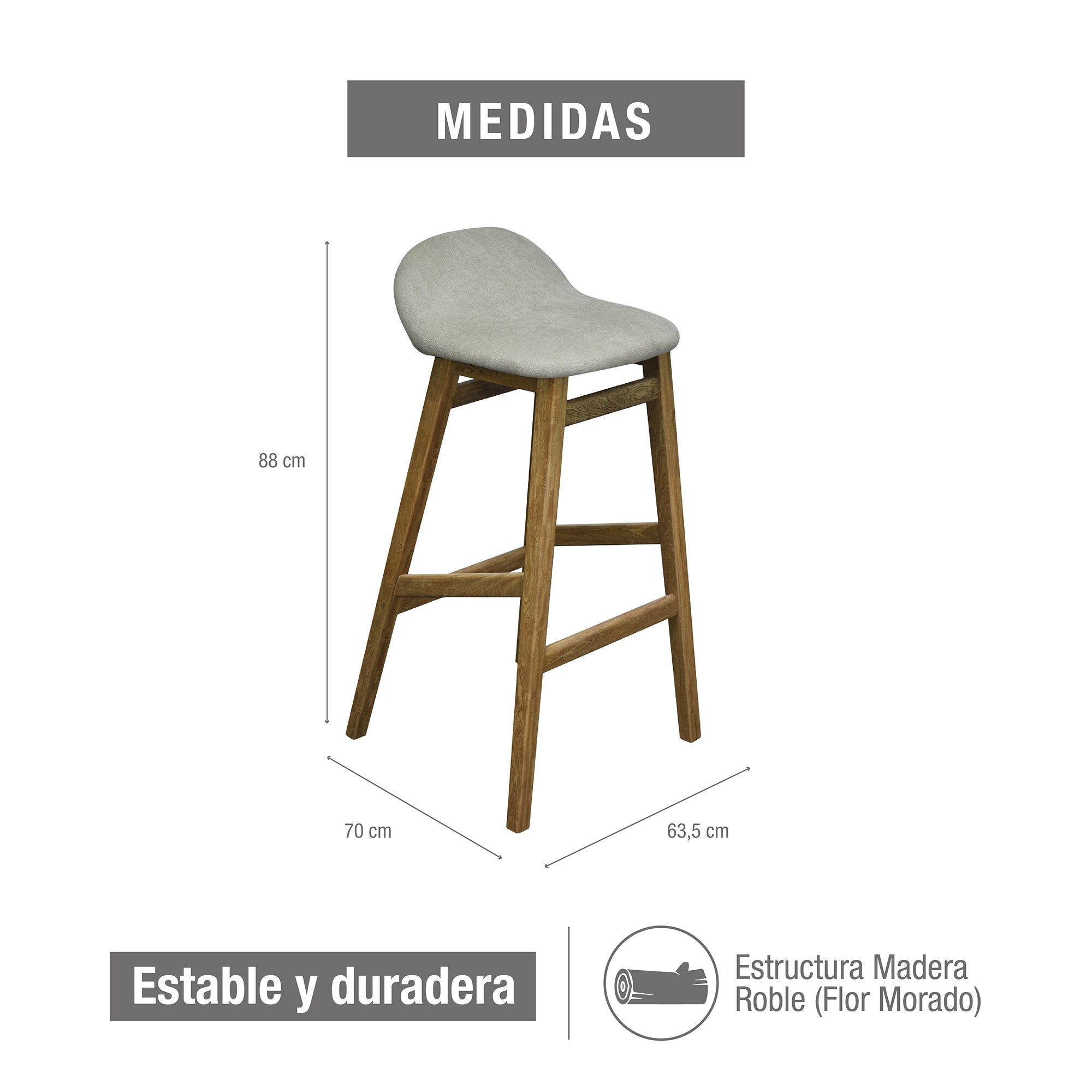Silla Bar Marzo microfibra Camel