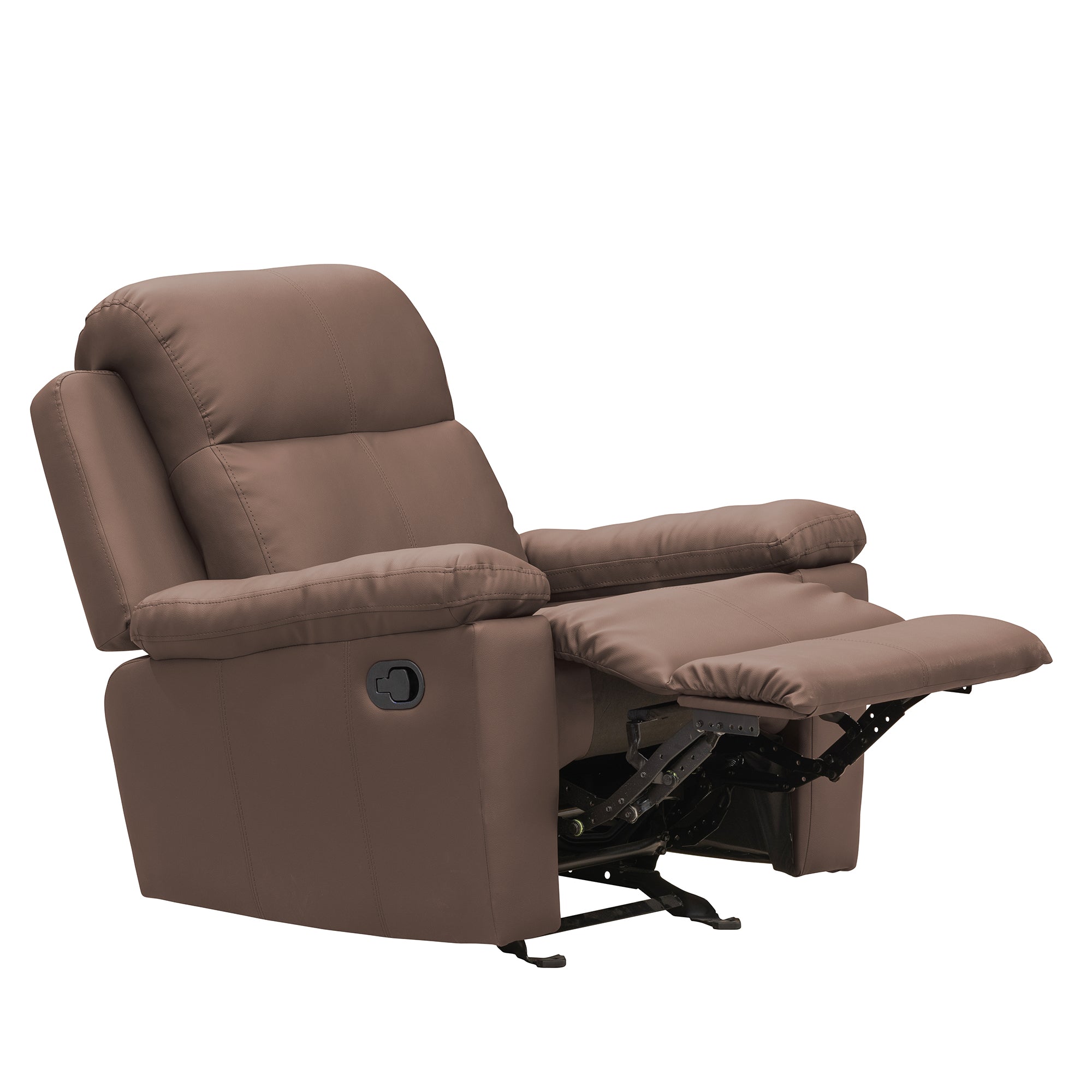 Silla reclinable estática marsella mecedora en sintético chocolate